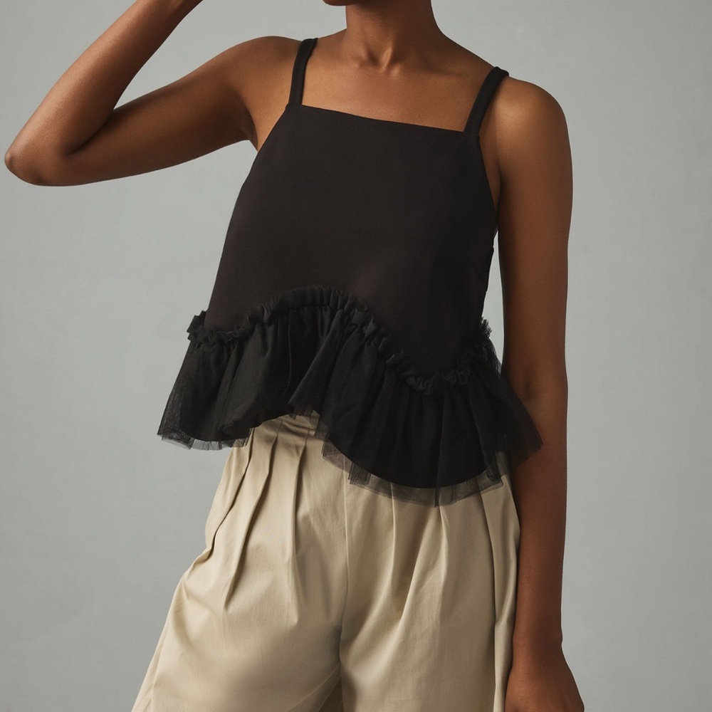Sunday in Brooklyn Tulle Hem Ponte Tank XL